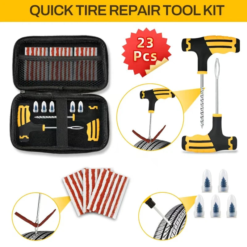 Emergency Tubeless Tire Puncture Repair Kit - 15