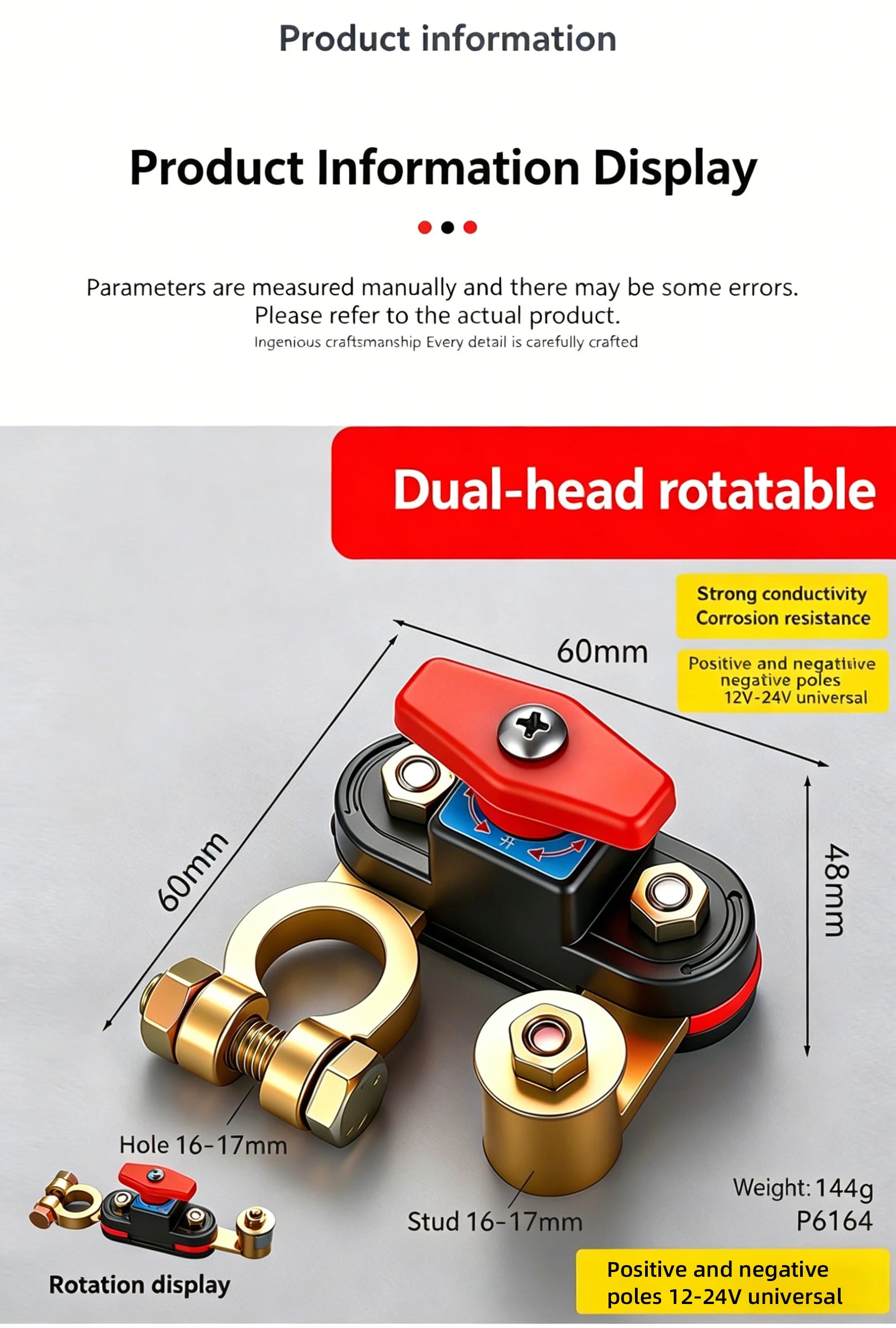 Universal Car Battery Disconnect Switch for Vehicles - 11
