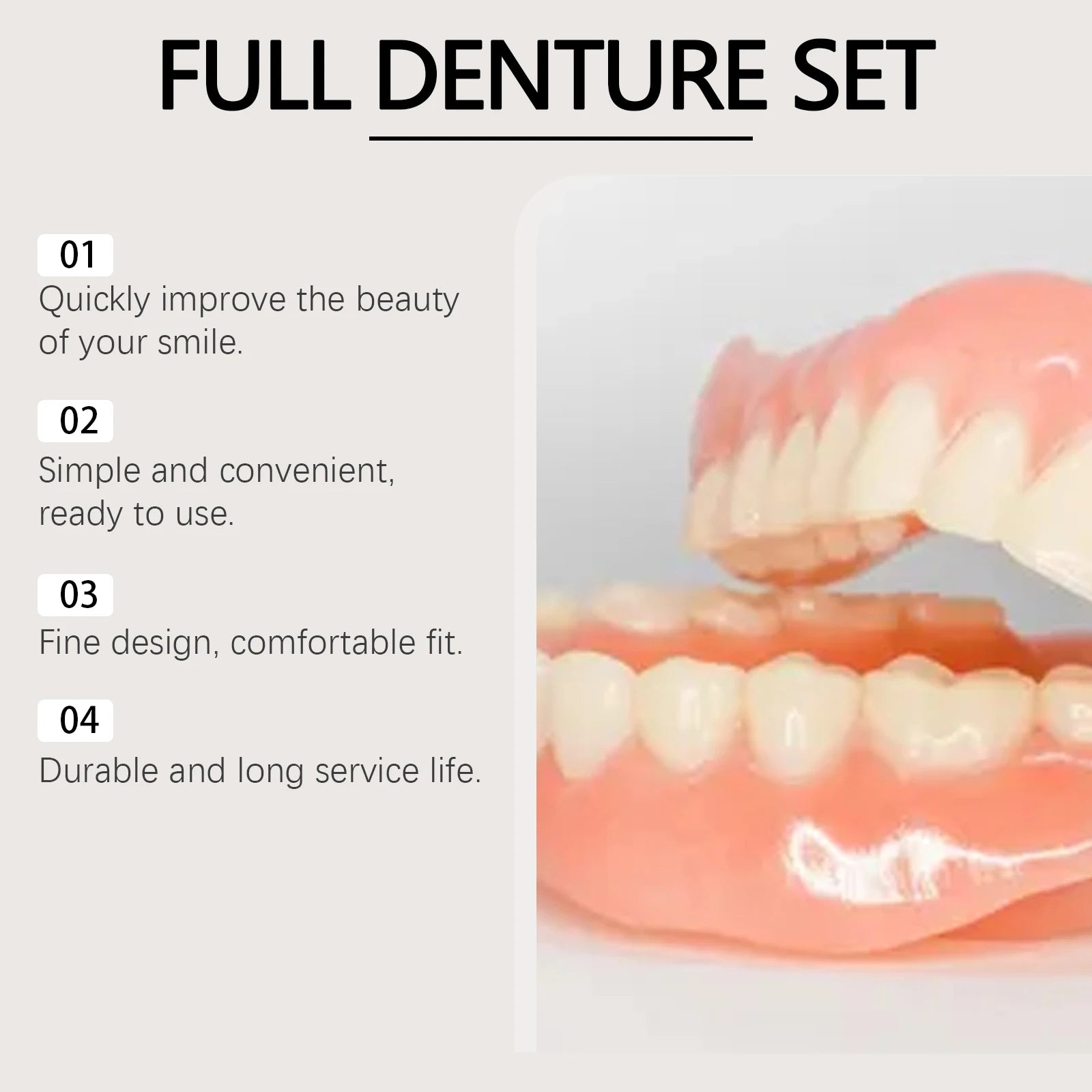 Comfortable Silicone Cosmetic Dentures for Instant Smile Restoration - 13