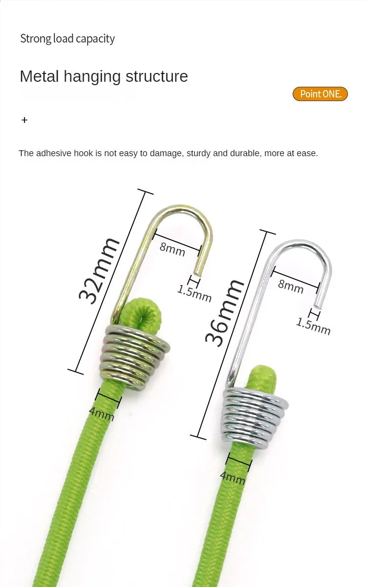 Heavy Duty Elastic Bungee Cords with Hooks for Luggage and Camping