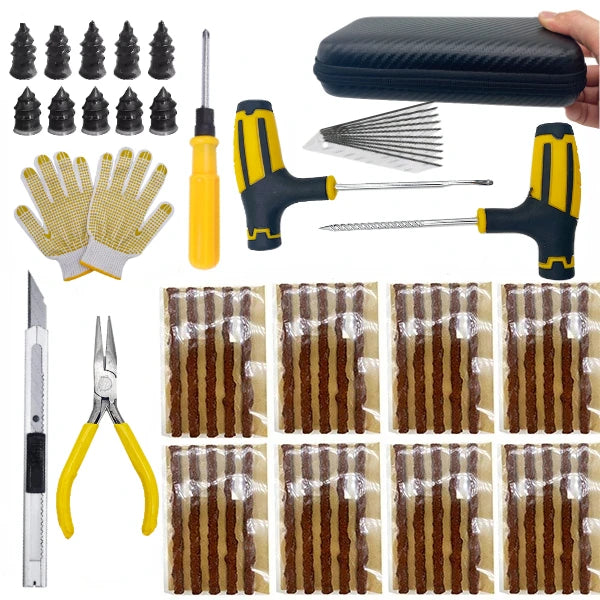Emergency Tire Puncture Repair Kit for Cars and Motorcycles - 12