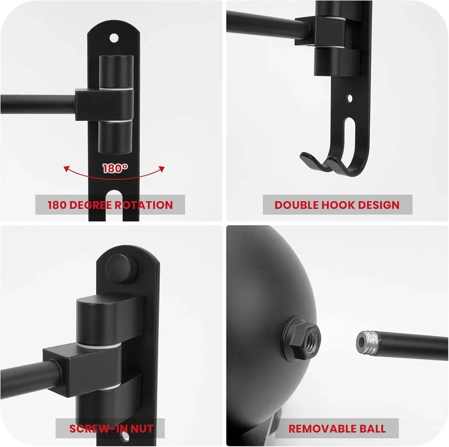 Rotating Wall-Mount Helmet Holder with Storage Hook - 10