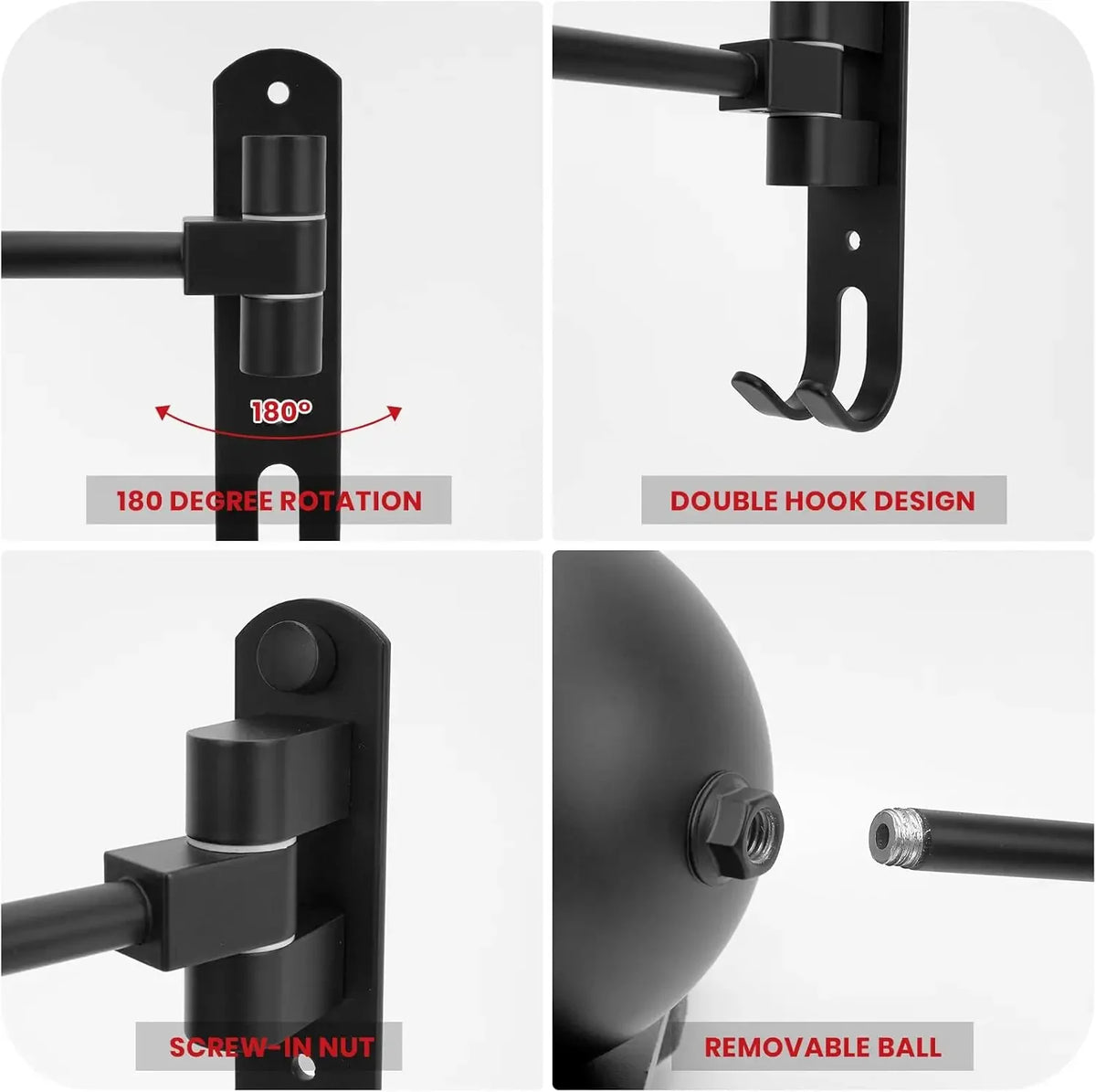 Rotating Wall-Mount Helmet Holder with Storage Hook