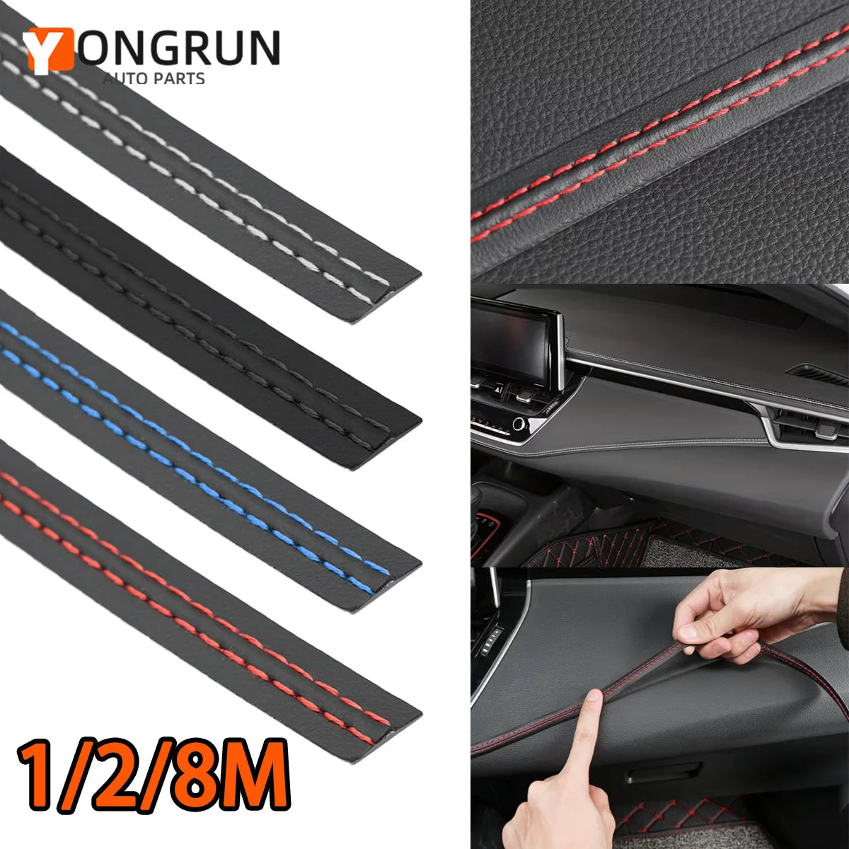Self-Adhesive Car Interior Decorative Leather Trim Strip