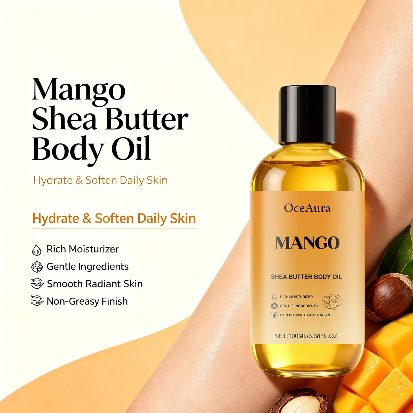 Mango Shea Butter Nourishing Body Oil for Dry Skin - 5
