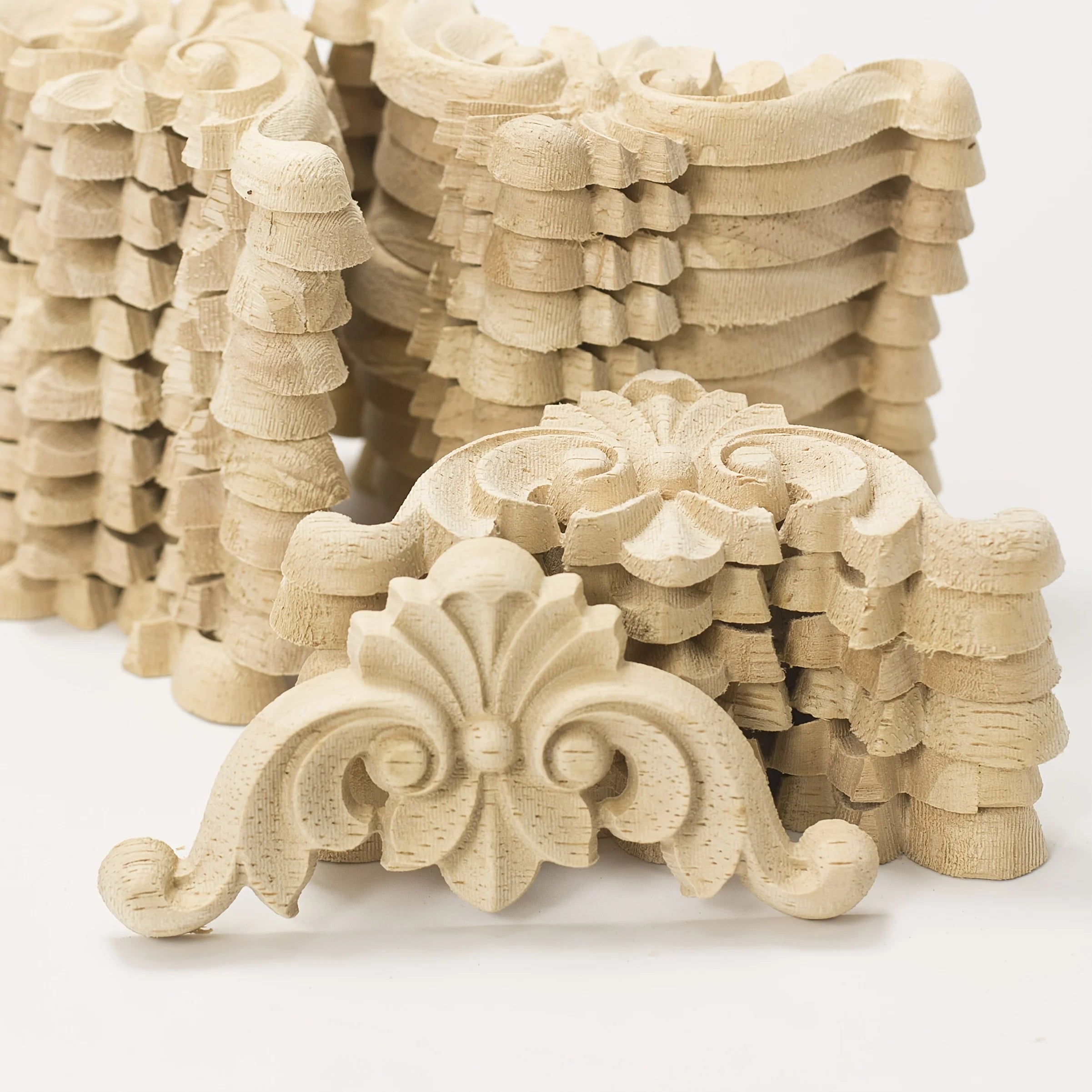 Wooden Carved Corner Decal Set Furniture Wall Cabinet Decoration DIY - 10