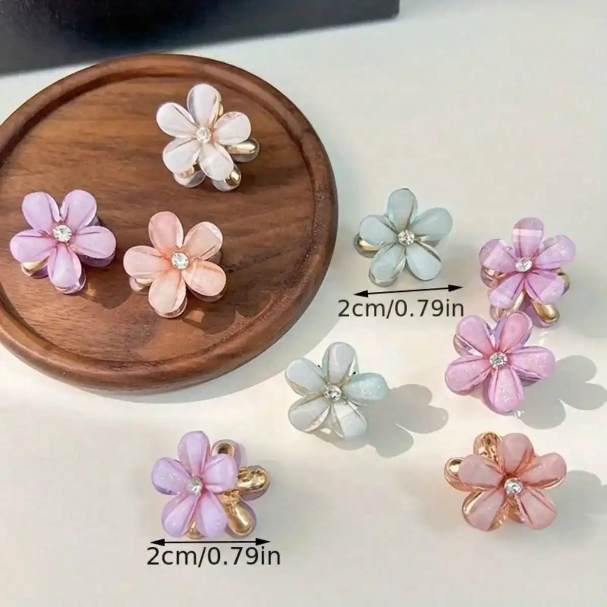 10pcs Fairy Flower Hair Claw Clips Cute Floral Mini Hair Accessories - 3