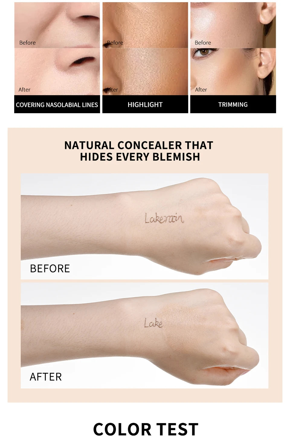 Full Coverage Long-Lasting Liquid Concealer for All Skin Types - 11
