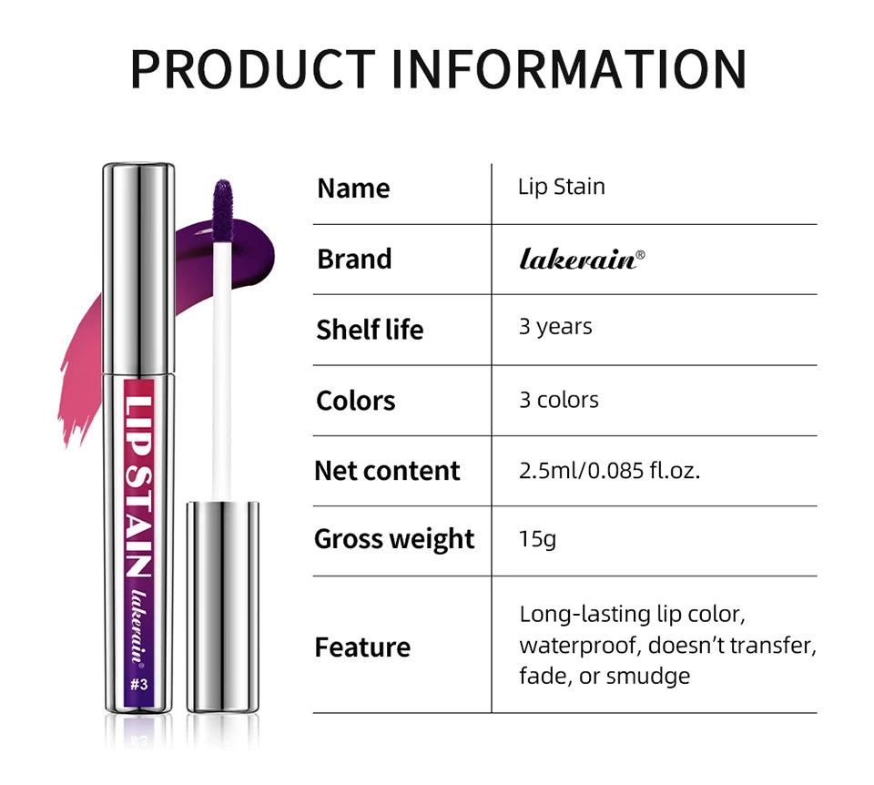 Waterproof Peel-Off Lip Stain Tint Kit - 17