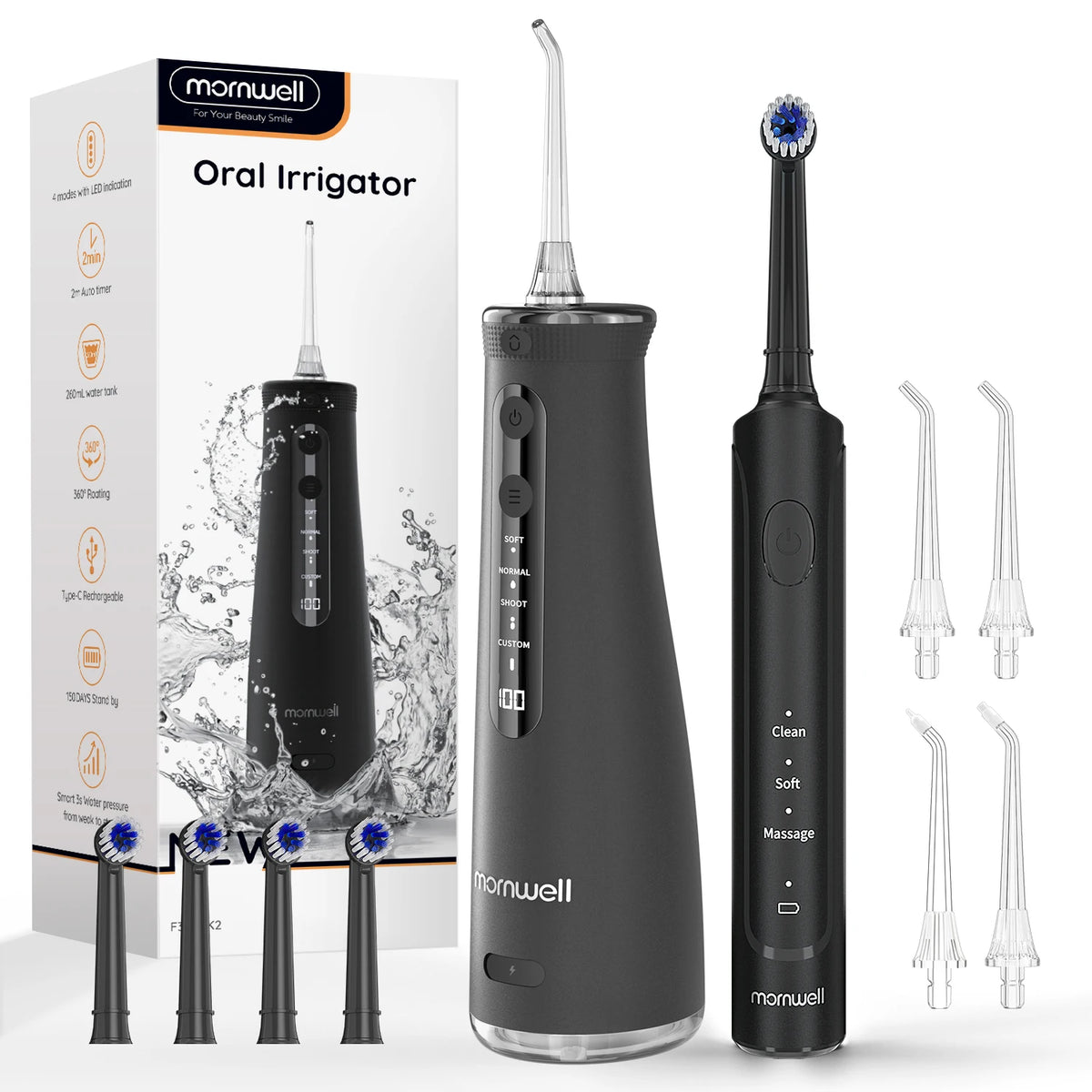 Electric Toothbrush and Water Flosser Combo for Oral Hygiene