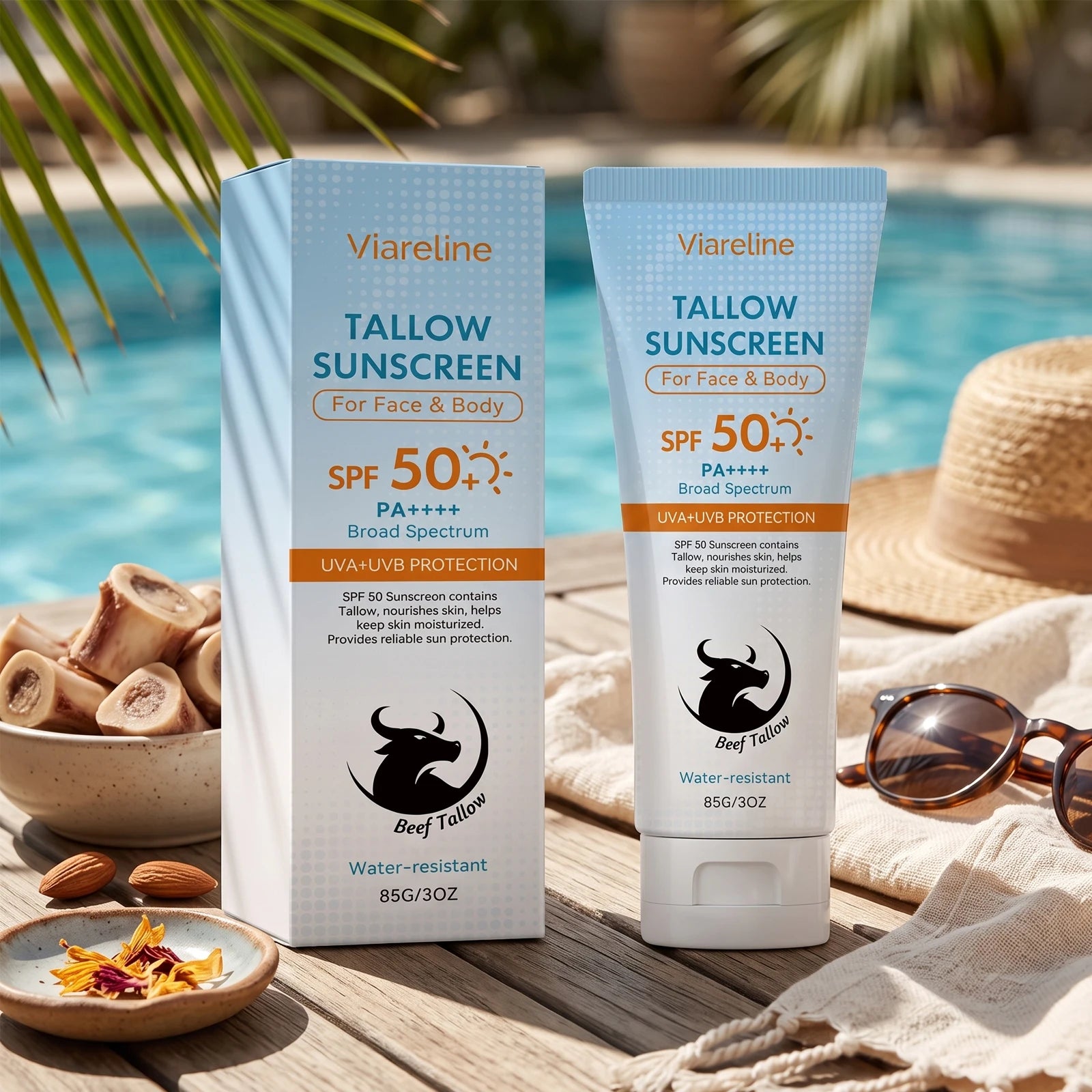 SPF 50 Tallow Hydrating Sunscreen for Face and Body - 1
