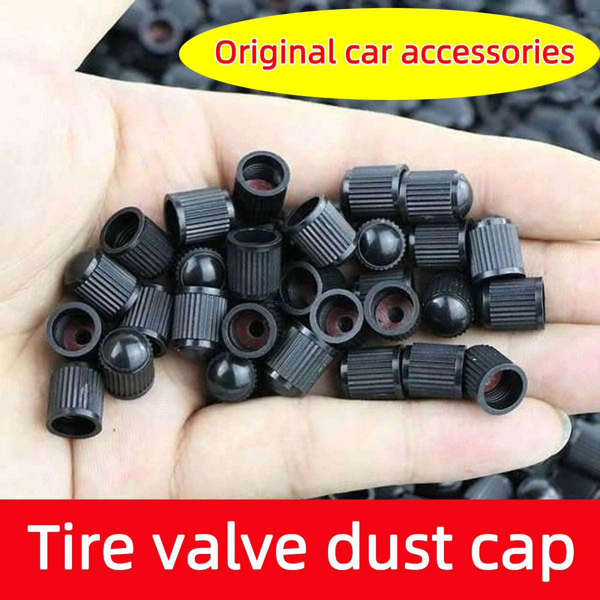 Universal Tire Valve Stem Caps with Airtight Rubber Seal - 10