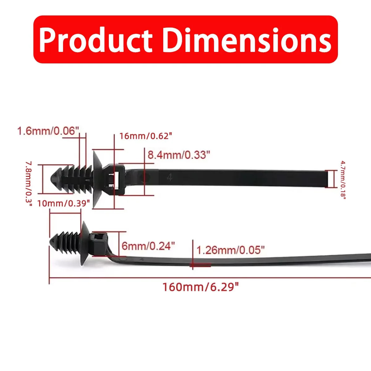 Automotive Push-Fit Wiring Harness Cable Ties