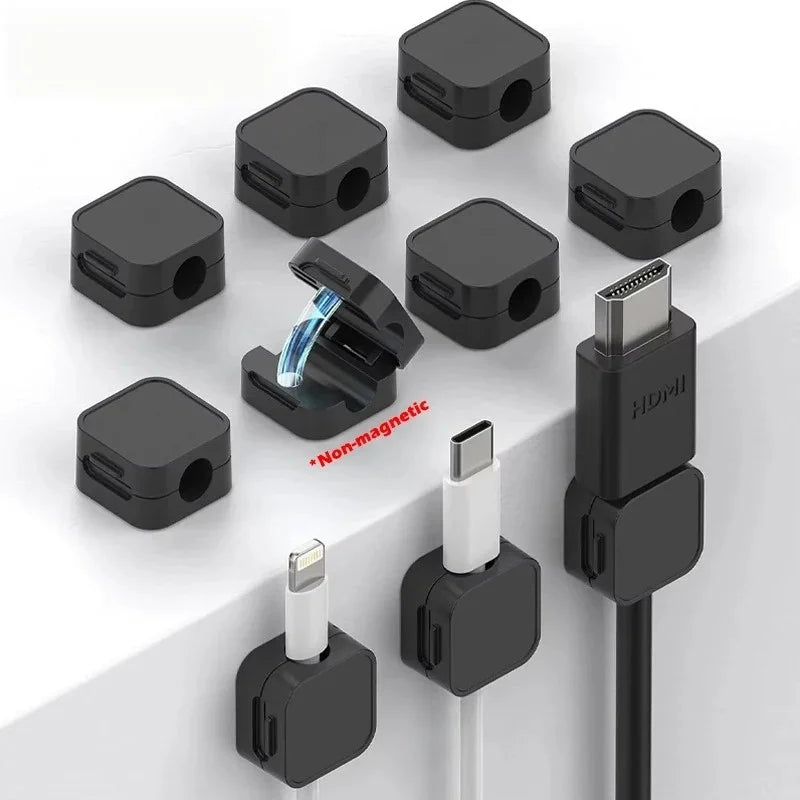 Adjustable Adhesive Cable Organizer Clips for Desk and Home