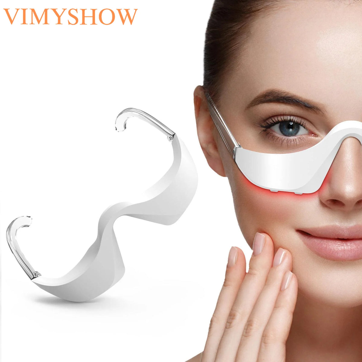 LED Red Light Therapy Eye Massager for Puffiness and Dark Circles