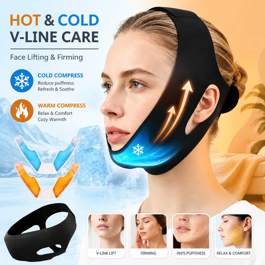 Hot and Cold Gel V-Line Face Lifting and Jaw Support Mask