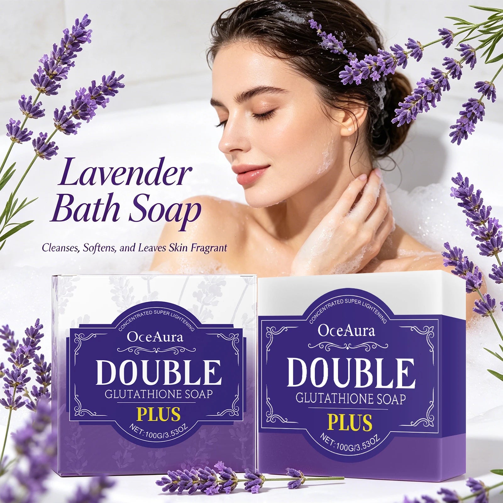 Lavender Brightening Cleansing Soap Bar - 1