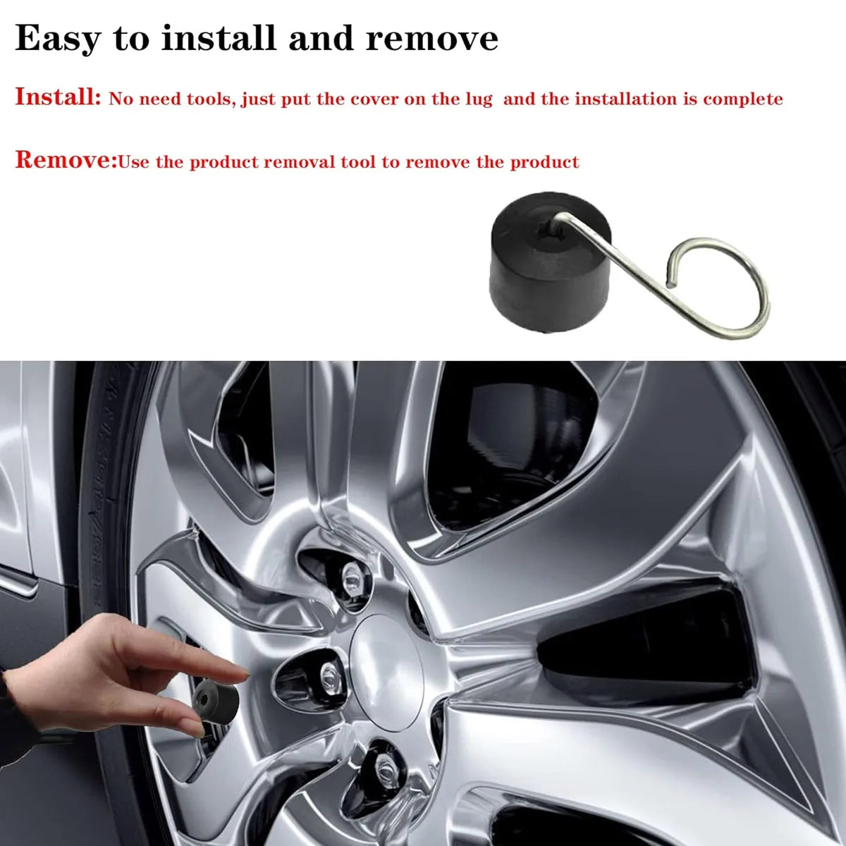 17mm Car Wheel Nut Bolt Covers with Removal Tool