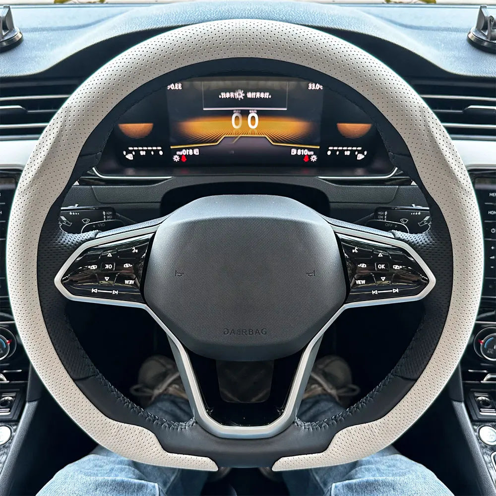 D-Shape Steering Wheel Cover for Sporty Driving
