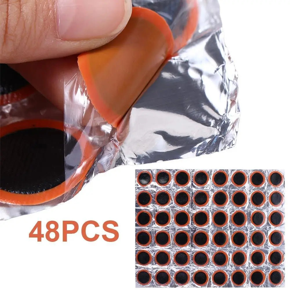 48-Piece Bicycle Tire Puncture Repair Patch Kit - 2