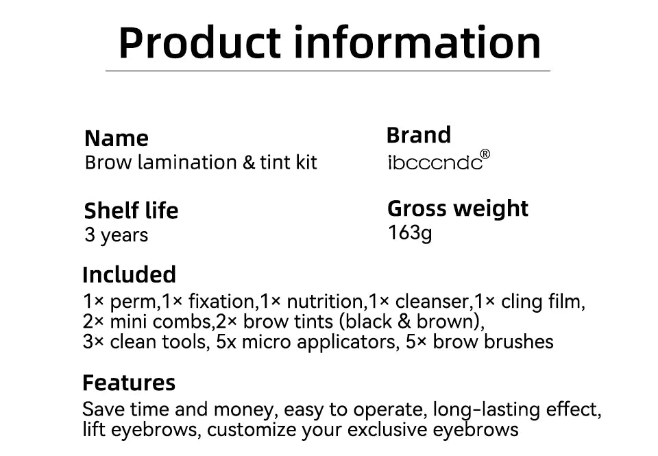 Professional Eyebrow Lamination and Tinting DIY Kit
