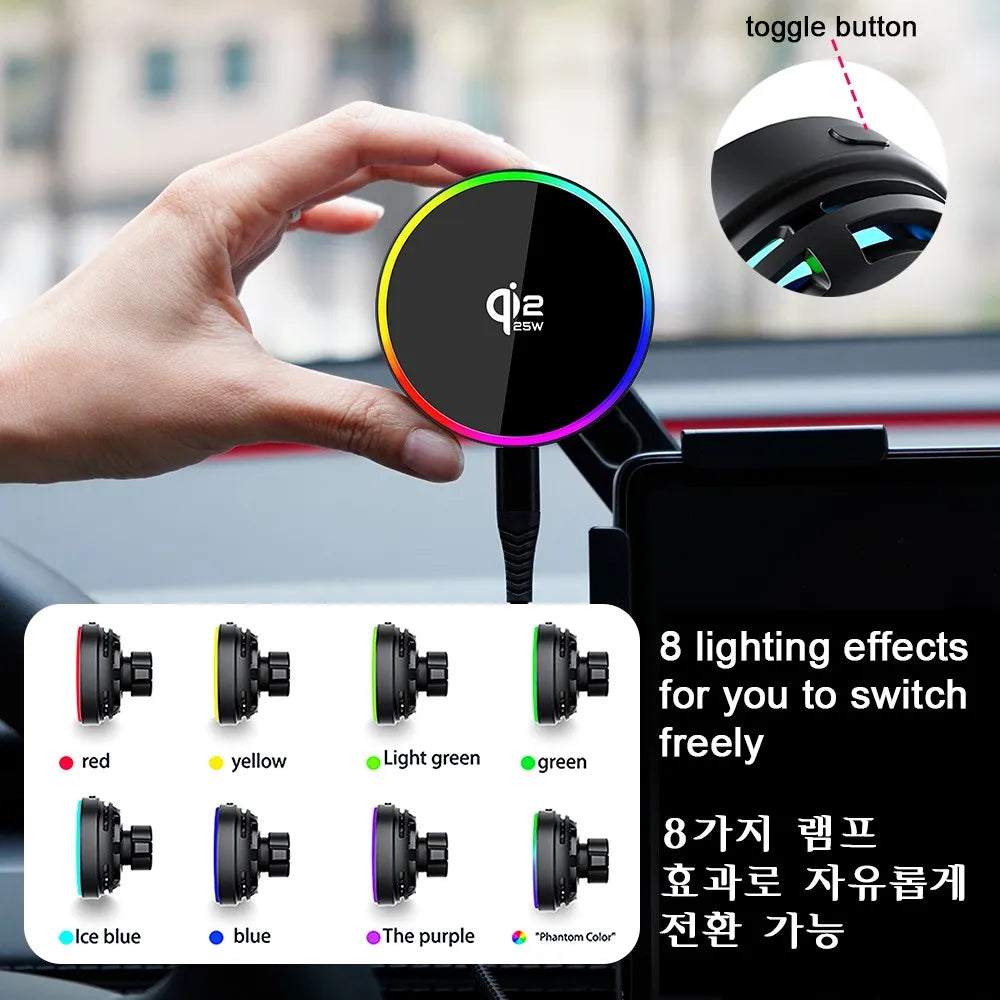 Magnetic Wireless Car Charger Mount for Tesla and EV Screens