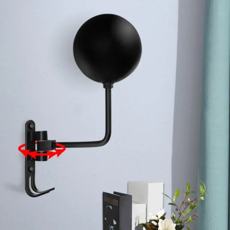 180 Rotatable Helmet Wall Mount Rack 2-in-1 Motorcycle Helmet Holder - 14