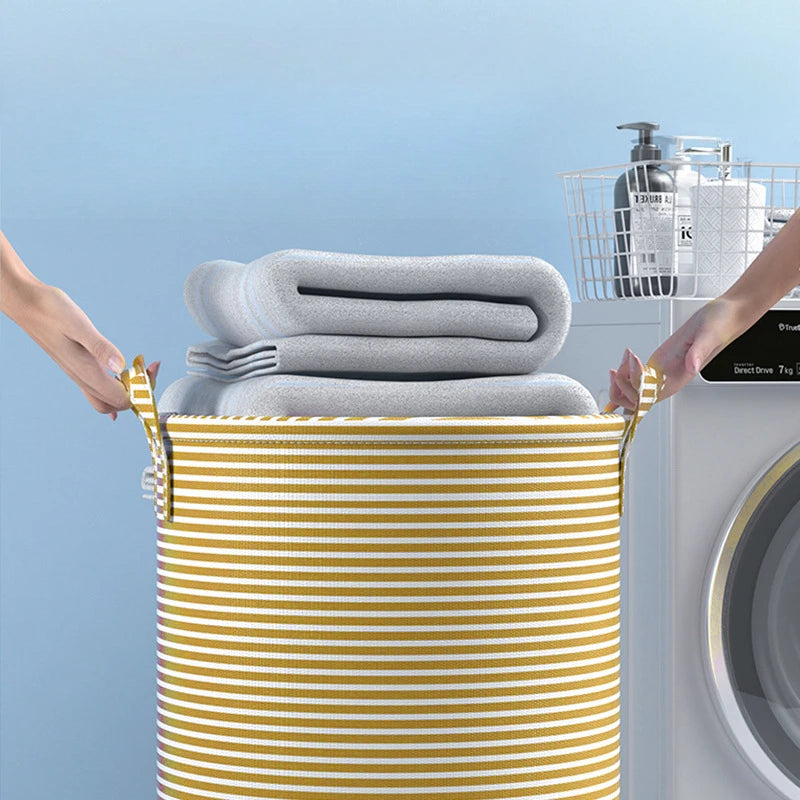 Collapsible Tall Laundry Hamper with Reinforced Handles