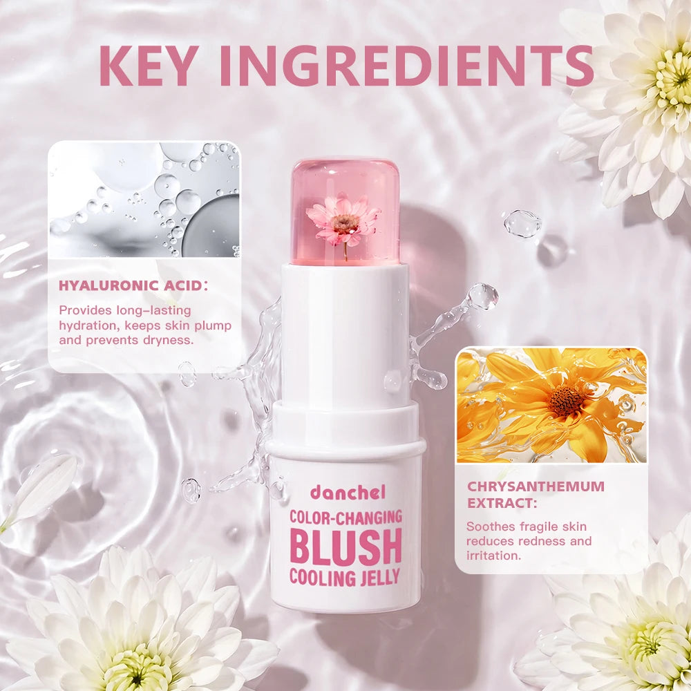 pH Adaptive Color-Changing Jelly Blush for Lips, Cheeks, and Eyes