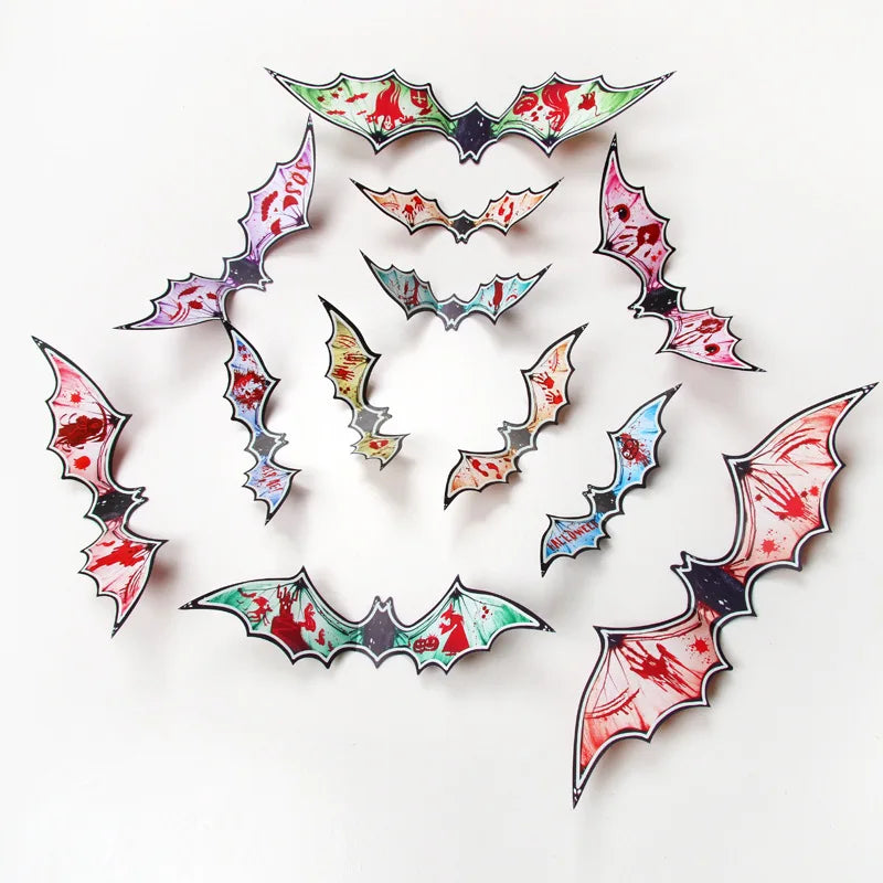 3D Luminous Halloween Bat Wall Decals for Spooky Party Decor