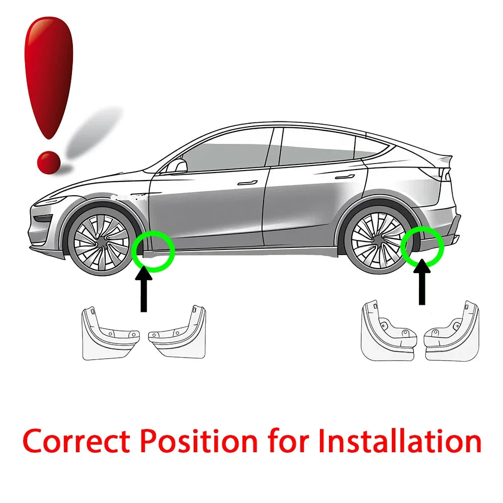TPE Mud Flaps Splash Guards for Tesla Model Y