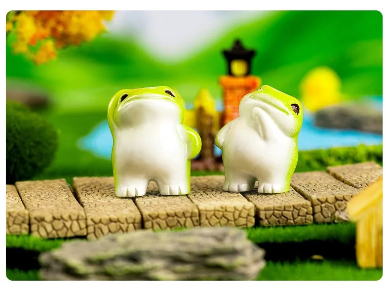 6-Piece Cute Miniature Resin Frog Figurine Set for Home Decor - 14