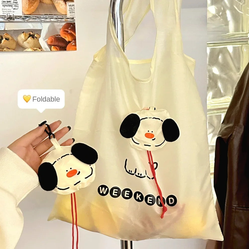 Foldable Cartoon Dog Reusable Shopping Bag - 3