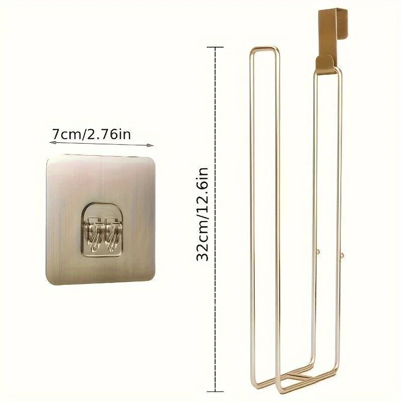Hanging Toilet Paper Holder No Drill Wall Mount Bathroom Tissue Rack - 9