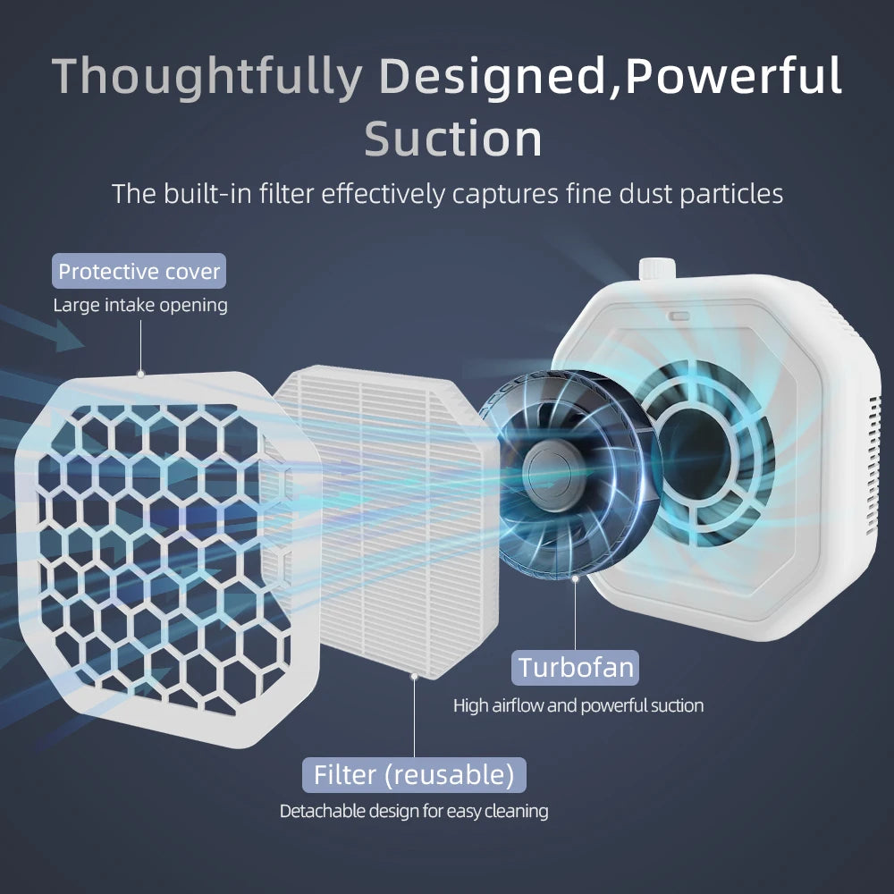 Cordless Rechargeable Nail Dust Collector with Powerful Suction - 3