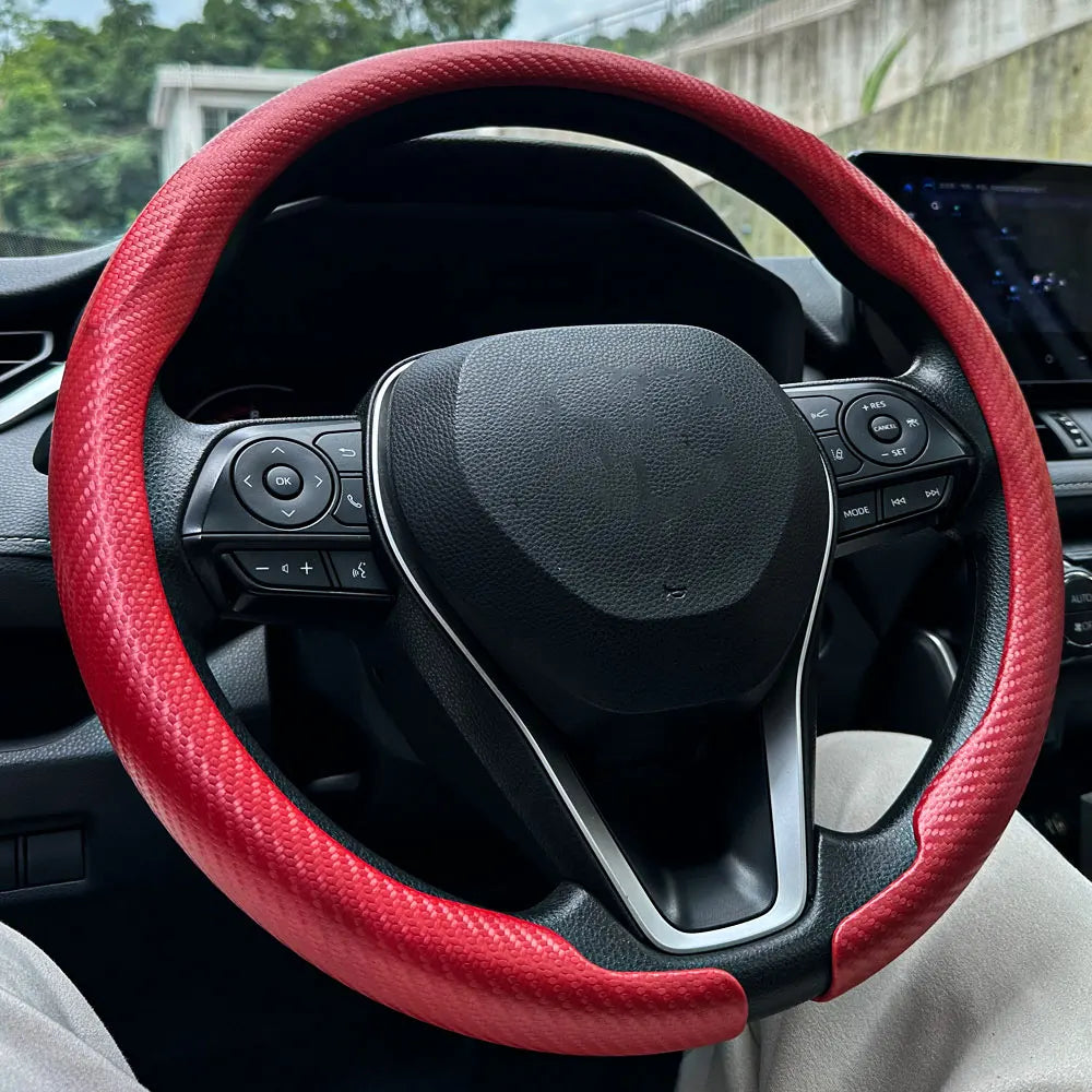 Carbon Fiber Non-Slip Car Steering Wheel Cover - 1