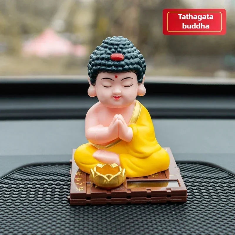 Solar Powered Shaking Buddha Car Dashboard Ornament - 8