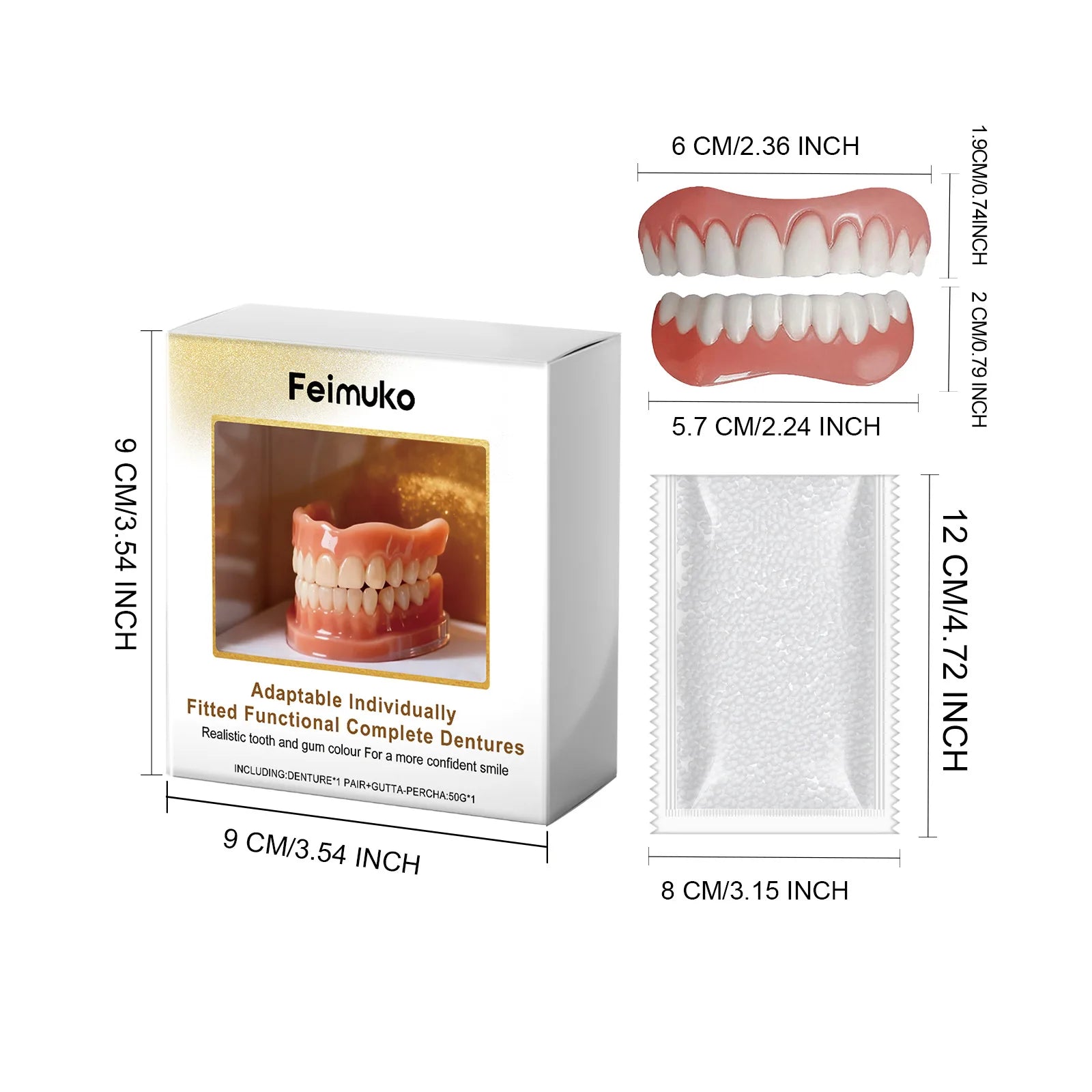 Comfortable Fit Silicone Denture Set for Instant Smile Enhancement - 15