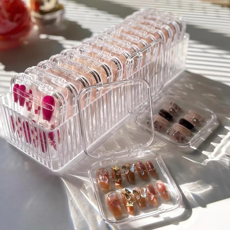 10Pcs Clear Stackable Storage Boxes for Jewelry and Crystal Bracelets - 14