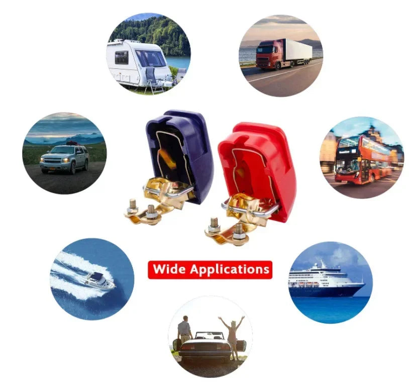 Quick Release Car Battery Terminal Connectors Positive Negative Pair