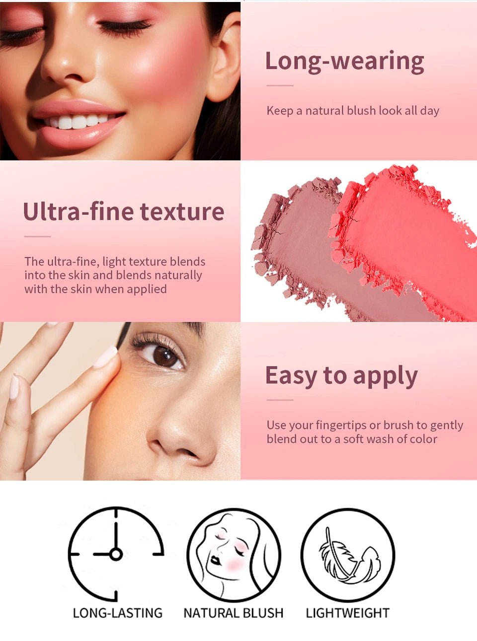 Matte Embossed Pigmented Face Blush Palette