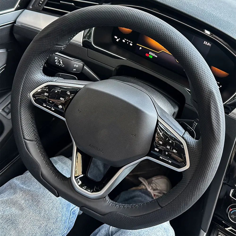 D-Shape Steering Wheel Cover for Sporty Driving