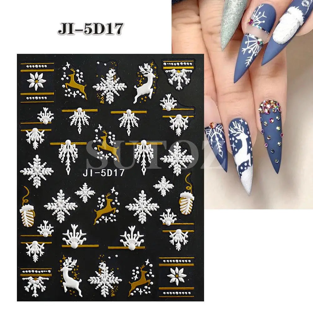 3D Christmas Cartoon Self-Adhesive Nail Art Decal Stickers - 37