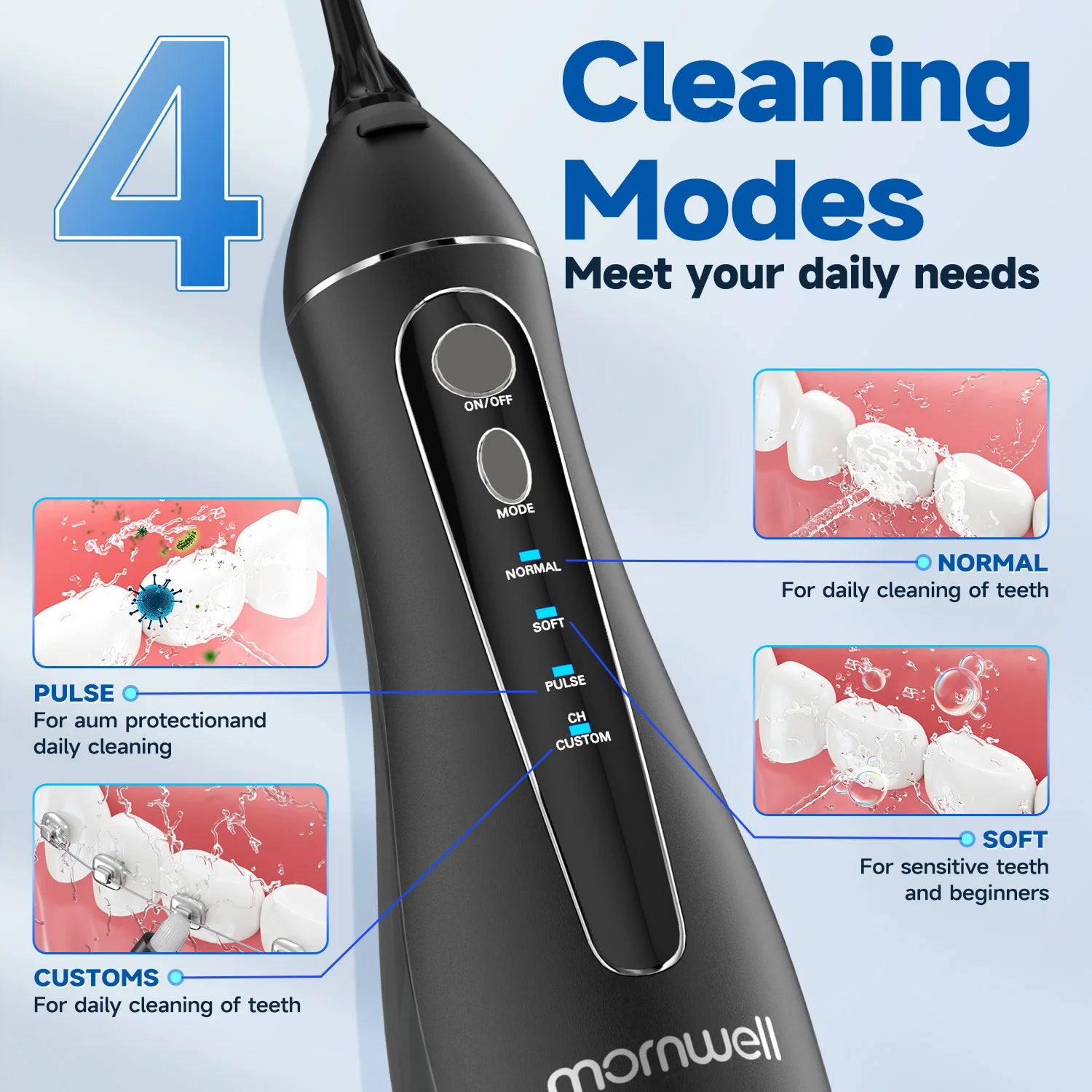 Electric Dental Care Set: Water Flosser and Rechargeable Toothbrush - 6