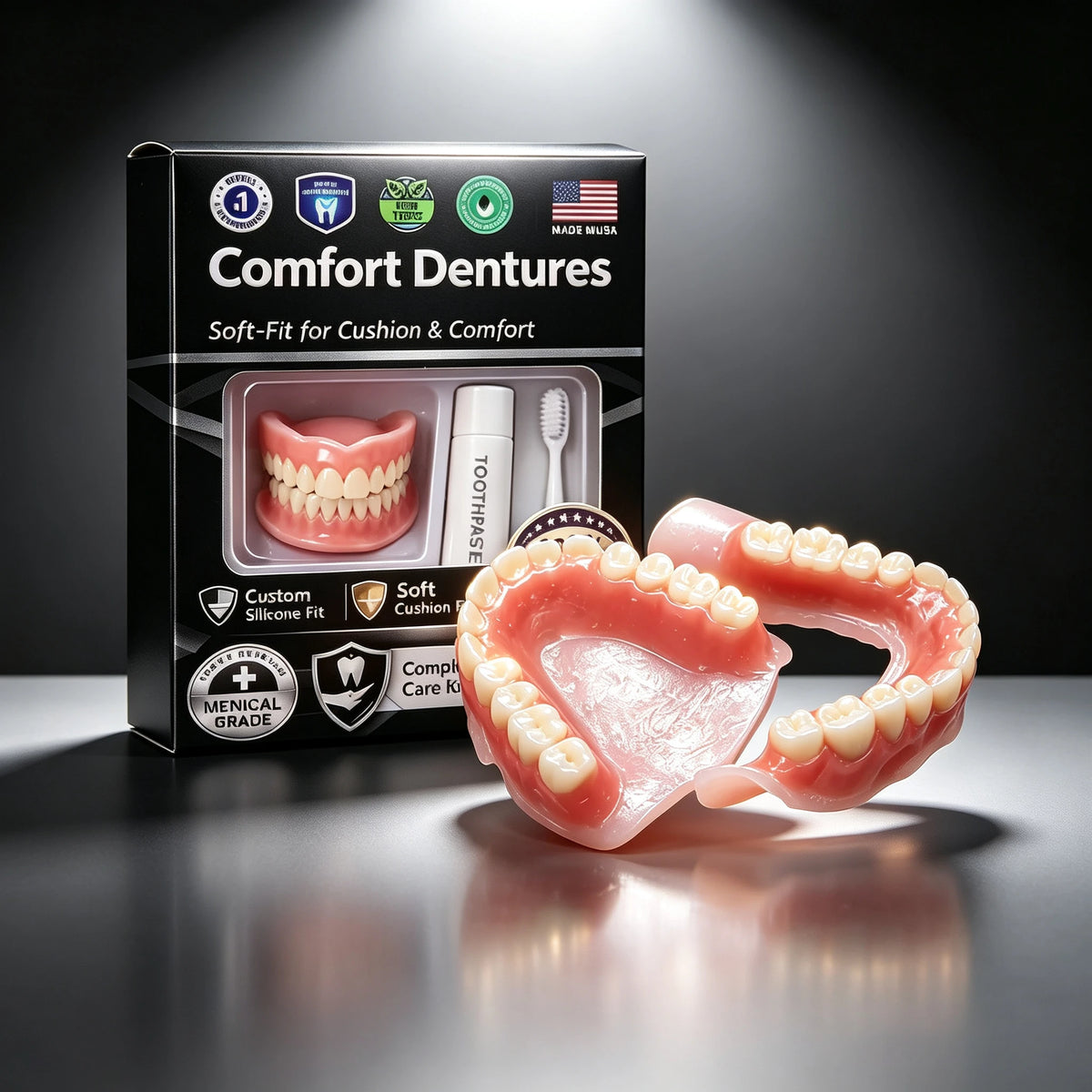 Moldable Instant Smile Comfort Dentures Set
