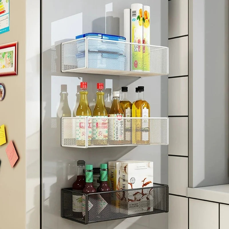 Magnetic Refrigerator Storage Basket for Kitchen Organization