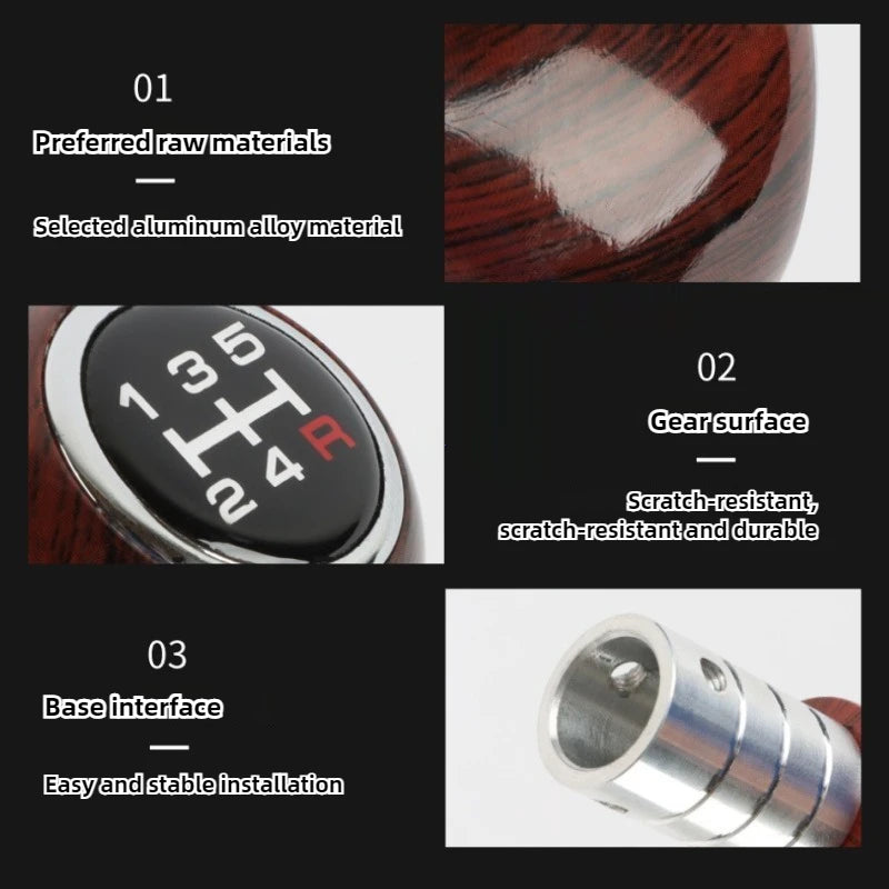 Walnut Wood Grain Manual Gear Shift Knob for Cars