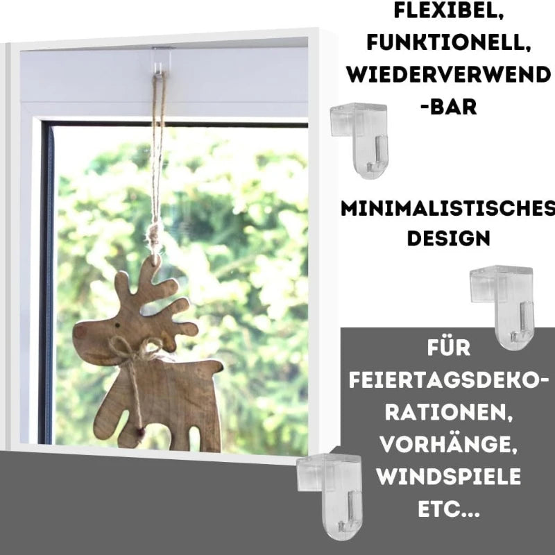 Clear Decorative Door Hooks for Home Decor and Holiday Ornaments - 4