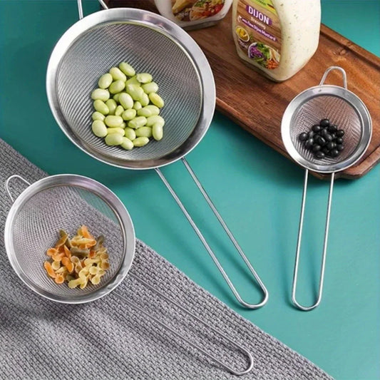 3-Piece Stainless Steel Kitchen Mesh Strainer Set