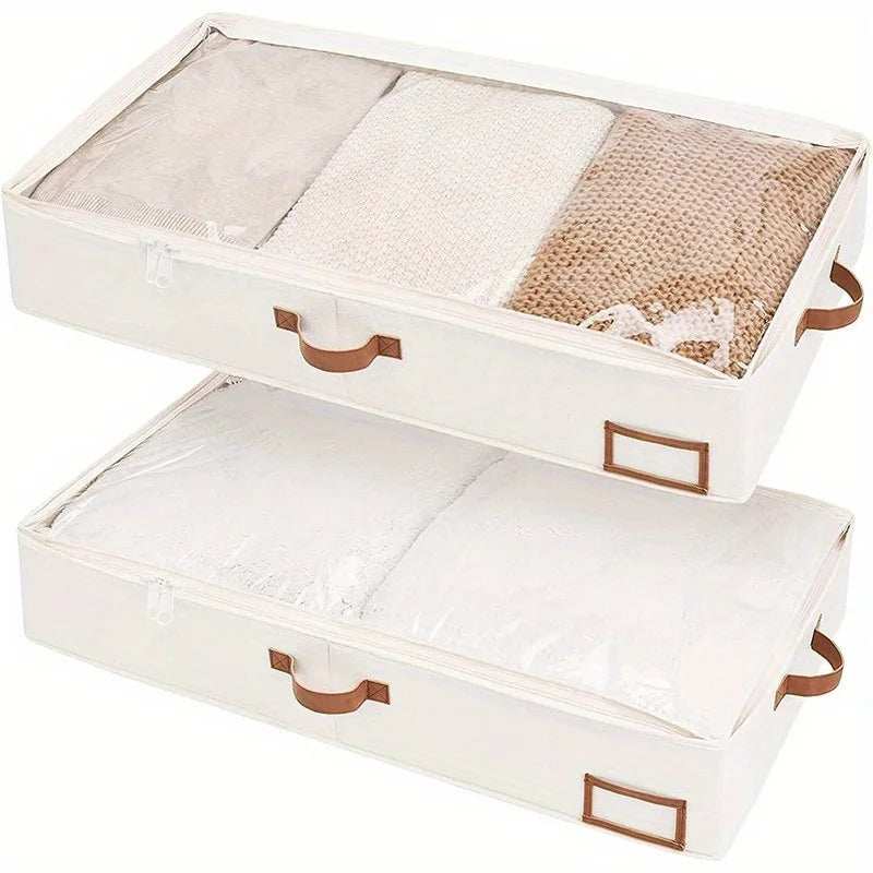 Foldable Underbed Storage Organizer for Blankets and Clothing